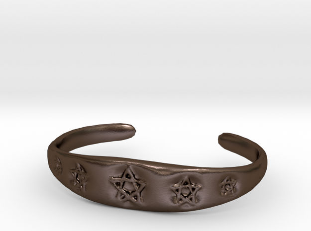 Pentagram Cuff in Polished Bronze Steel