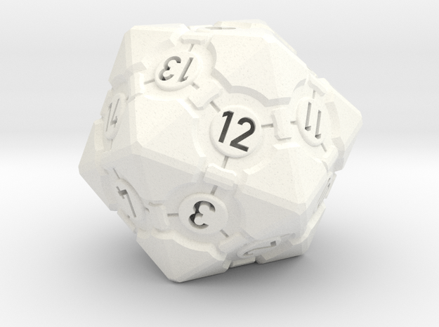 Spindown Companion Cube D20 - Portal Dice in White Processed Versatile Plastic: Small