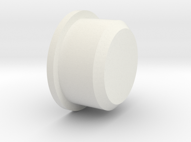 Duck button (Flat) in White Natural Versatile Plastic