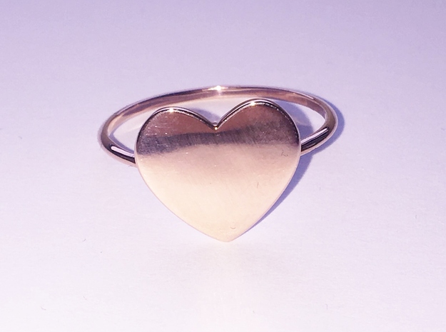 Thin Heart Ring  in 14k Rose Gold Plated Brass: 5.75 / 50.875