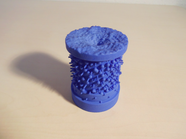 Vortex Bloom zoetrope in Blue Processed Versatile Plastic