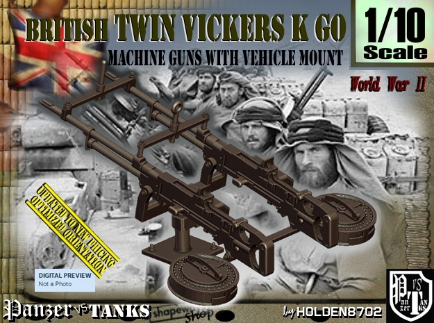 1/10 Twin Vickers K GO in Tan Fine Detail Plastic