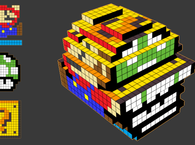 8-bit cutout (Super Mario Bros) in Full Color Sandstone