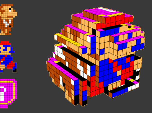 8-bit cutout (Donkey Kong Jr) in Full Color Sandstone