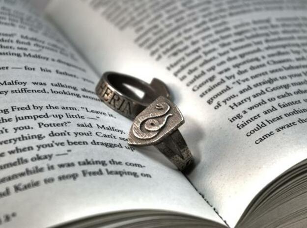 Slytherin Ring Size 11 in Polished Bronzed Silver Steel