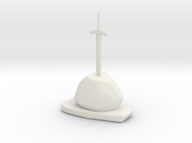 Sword in the Stone in White Natural Versatile Plastic: Small
