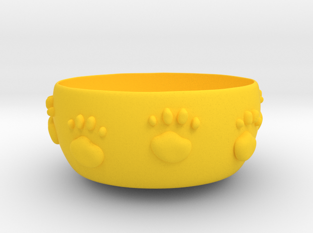 Cat food bowl A in Yellow Processed Versatile Plastic: Medium