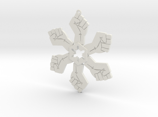 Resist snowflake (2.6 in.) in White Natural Versatile Plastic