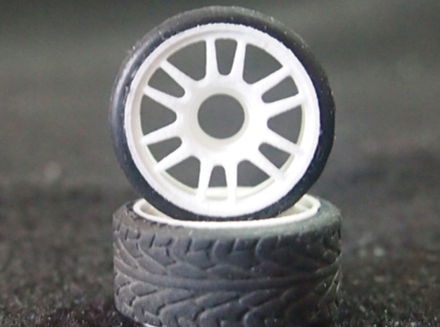 Split-6 Rear 20mm Mini-Z Wheel in White Natural Versatile Plastic