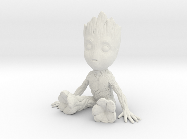 1/12 Baby Groot Cell Phone Base/Stand in White Natural Versatile Plastic