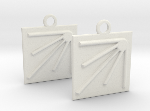 square sun earrings in White Natural Versatile Plastic