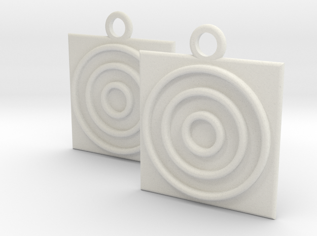 square circle earrings in White Natural Versatile Plastic