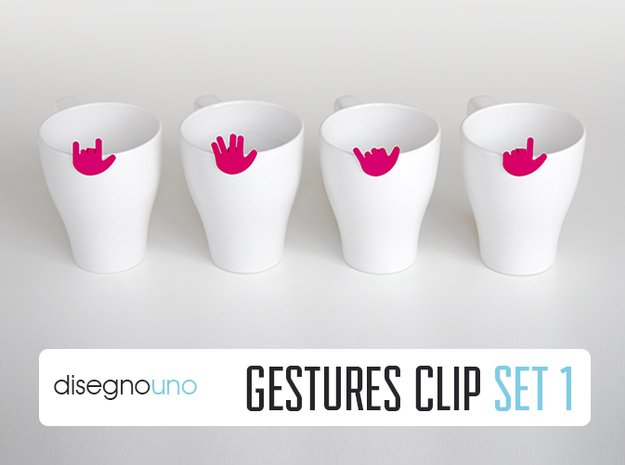 Party Accessories | Gestures (4 pz) in Pink Processed Versatile Plastic