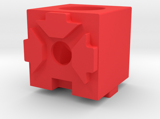MakerBeam (10x10mm) 2 Corner Cube in Red Processed Versatile Plastic