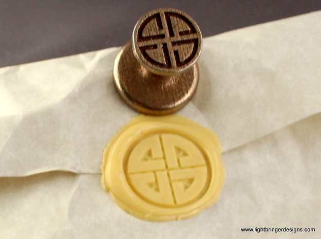 Shield Knot Wax Seal in Polished Bronzed Silver Steel