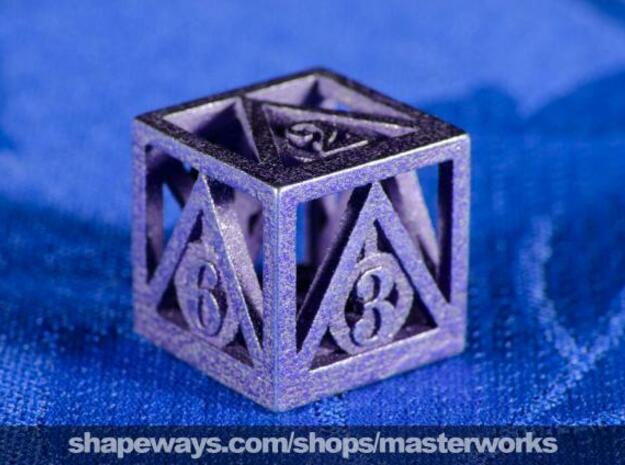 Deathly Hallows d6 in Polished Bronzed Silver Steel