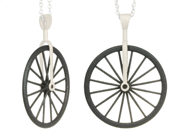 bicycle wheel spinner component in Polished Bronzed Silver Steel