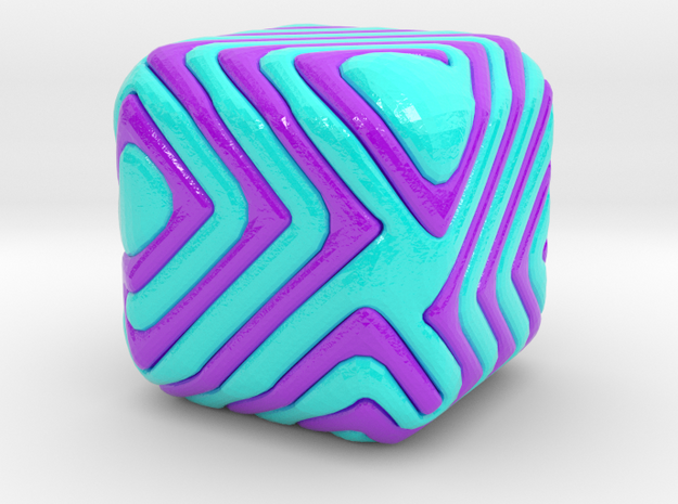 cube1 in Glossy Full Color Sandstone