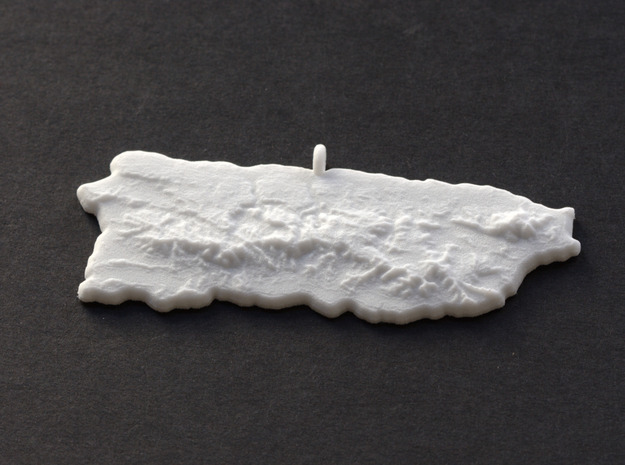 Puerto Rico Christmas Ornament in White Natural Versatile Plastic