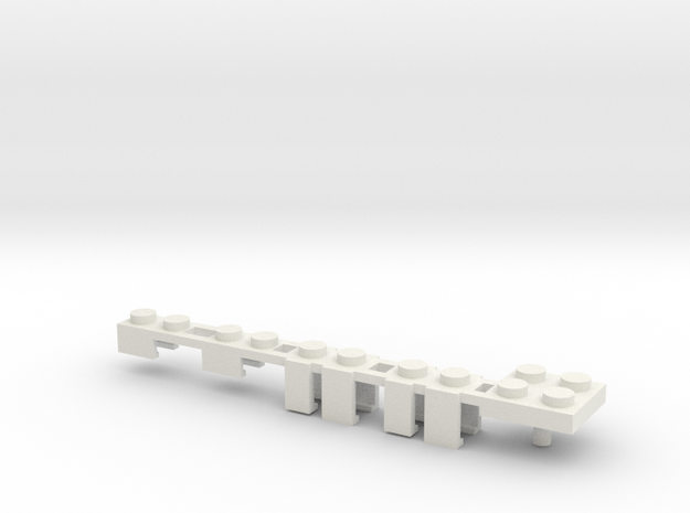 Building Block Interface for Action Figures: Set B in White Natural Versatile Plastic