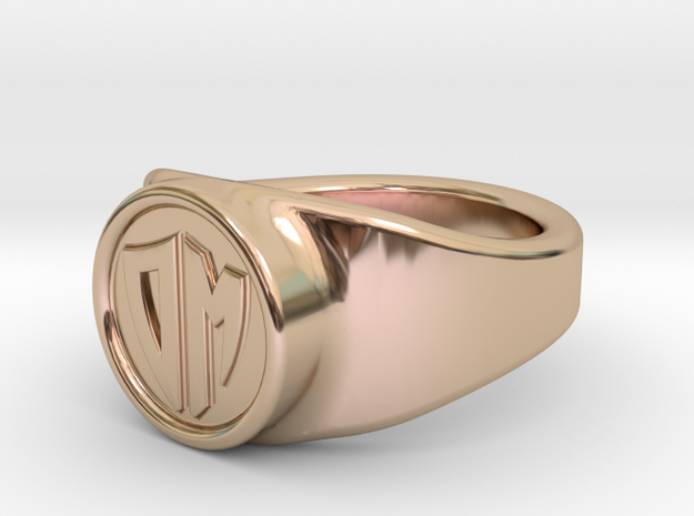 Customizable signet ring in 14k Rose Gold Plated Brass