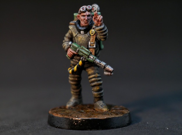Father Otto - 28mm Sci-fi Wandering Zealot  in Smooth Fine Detail Plastic