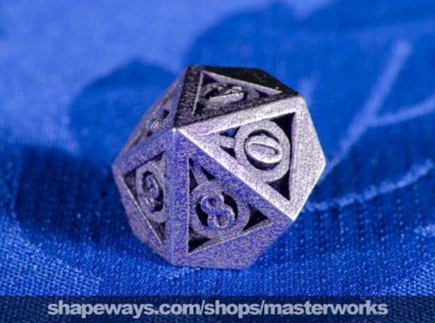 Deathly Hallows d10 in Polished Bronzed Silver Steel