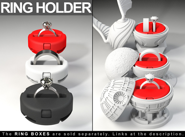 RING HOLDER (REGULAR) - To (*)"ALL NEW RING BOXES" in Red Processed Versatile Plastic