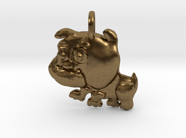 Baby Bulldog Pendant in Natural Bronze