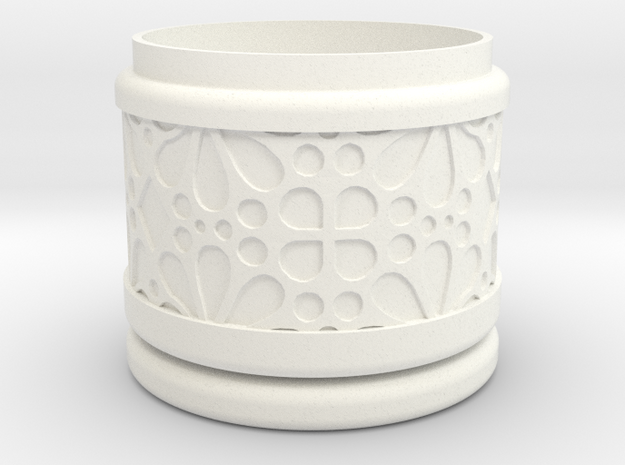 Gift Box No.1 with Mosaic-3 (solid-filigree short) in White Processed Versatile Plastic
