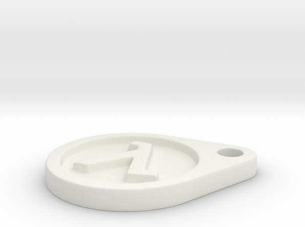 Half Life Logo Keychain in White Natural Versatile Plastic
