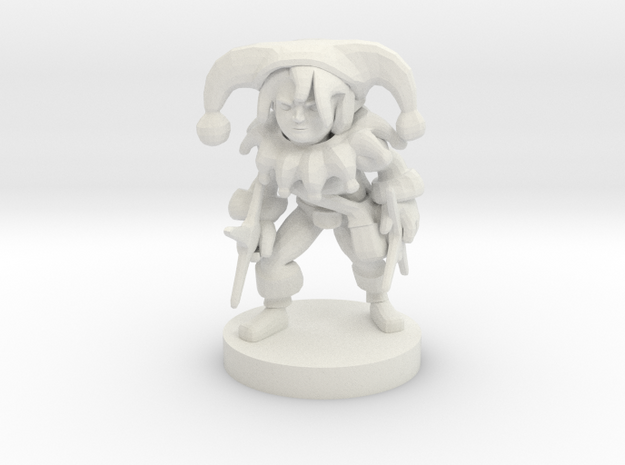 Halfling Female Circus Bard w/Star Knives in White Natural Versatile Plastic