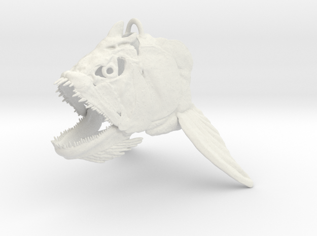 Xiphactinus Skull Ornament in White Natural Versatile Plastic