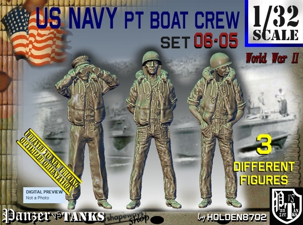 1/32 USN PT Crew Set06-05 in Tan Fine Detail Plastic