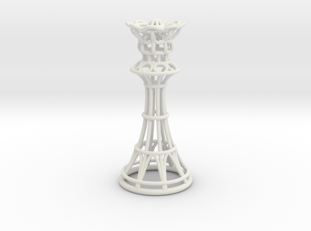 Hollow Chess Set - Queen in White Natural Versatile Plastic