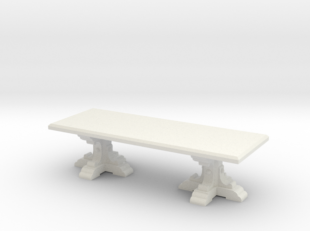 Medieval Italian feast table scaled for 1:48 (#2) in White Natural Versatile Plastic