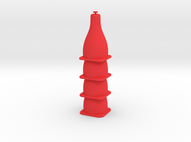 Tiny Traffic Cone 4 Pack in Red Processed Versatile Plastic