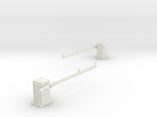 SPX UK level crossing barriers (AHB) 00,H0 in White Natural Versatile Plastic