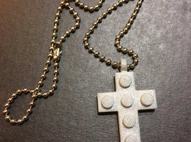Brick Cross Thin in Polished Gold Steel