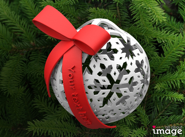 Customizable Christmas Ornament - Snowflakes in White Processed Versatile Plastic