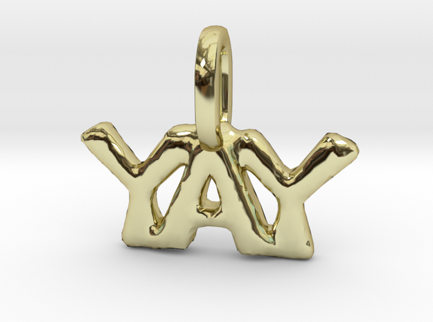"Yay" Pendant in 18k Gold Plated Brass