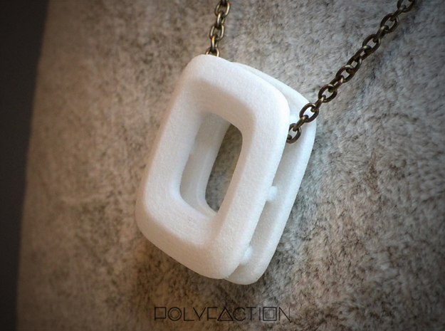 Unite ::: Square Pendant ::: v.01 in White Processed Versatile Plastic