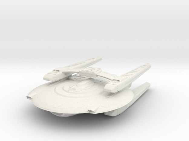 Federation KittyHawk Class VII refit  BattleCruise in White Natural Versatile Plastic