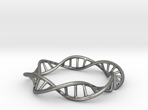 DNA Double Helix in Polished Silver