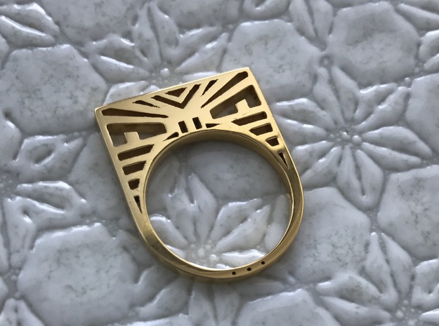 Screaming Warrior ring in 14k Gold Plated Brass