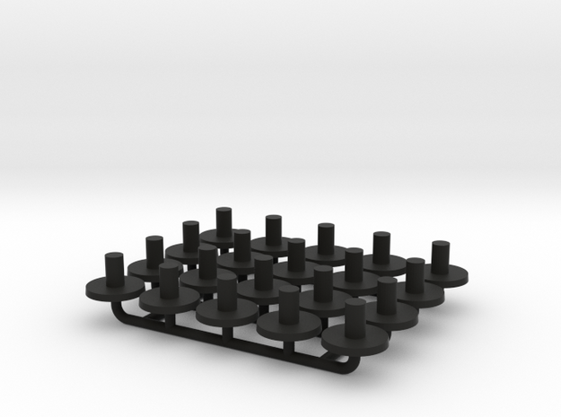 N Gauge Replacment Graham Farish Bolster Pins x20 in Black Natural Versatile Plastic