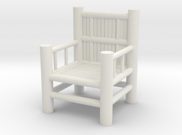 Bamboo Chair 1 in White Natural Versatile Plastic