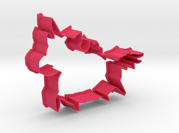 Small Pegacorn Cookie Cutter with big Belly in Pink Processed Versatile Plastic
