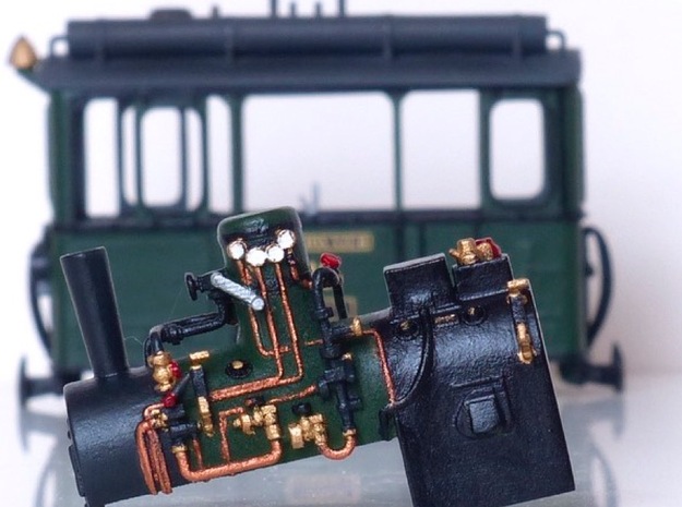 Boiler Henschel steam tram or train 1:87 in Smooth Fine Detail Plastic