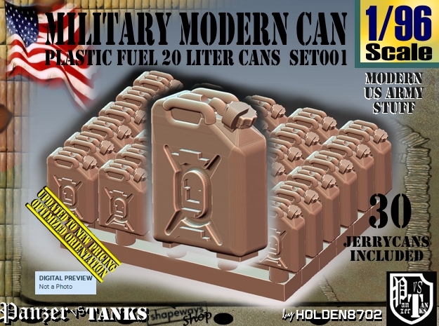 1/96 Modern Military FUEL Can Set001 in Tan Fine Detail Plastic